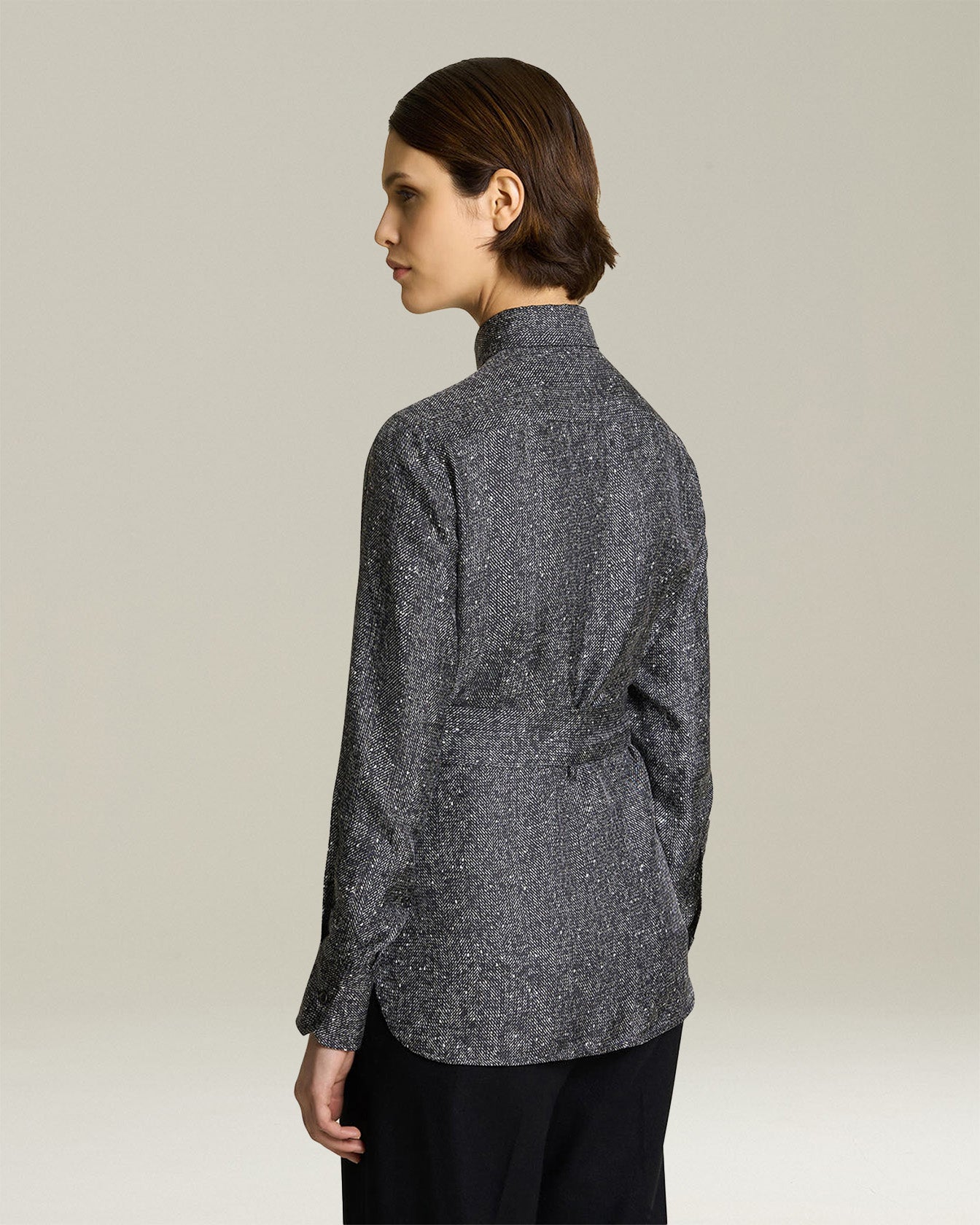 LAMÉ EFFECT SILK SHIRT