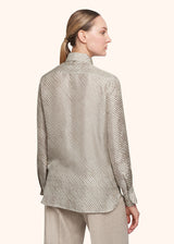 Kiton cream white/beige shirt for woman, in silk 3