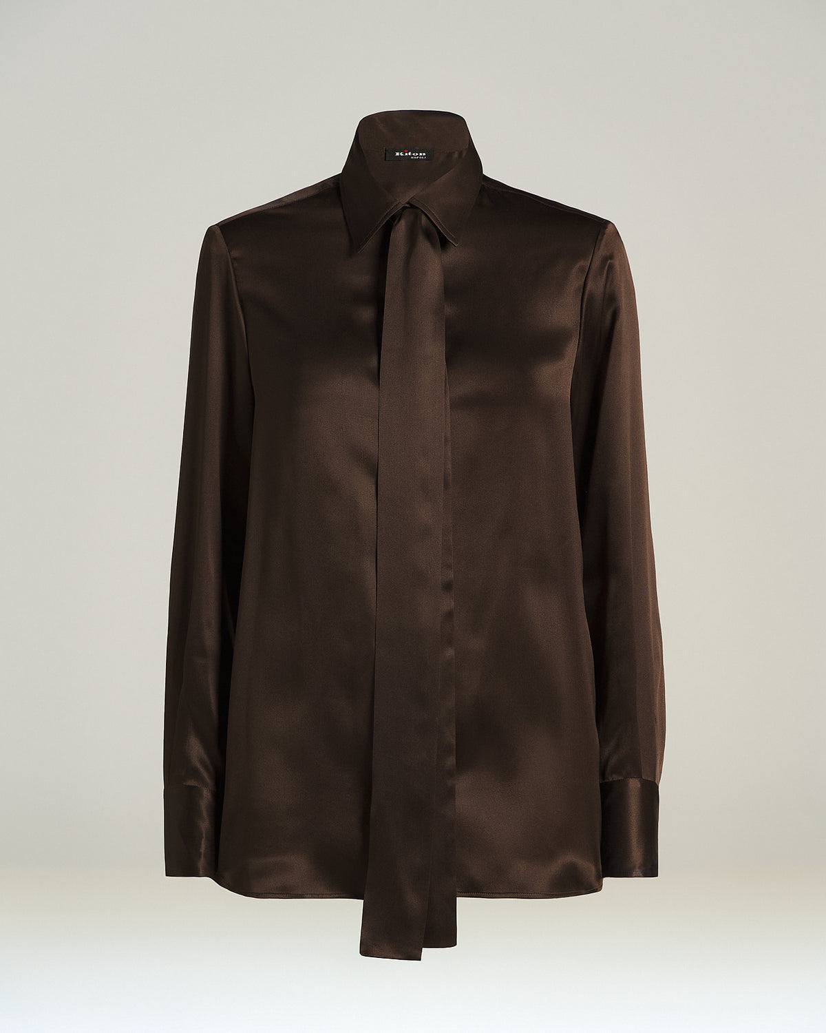 DARK BROWN SILK SHIRT 1
