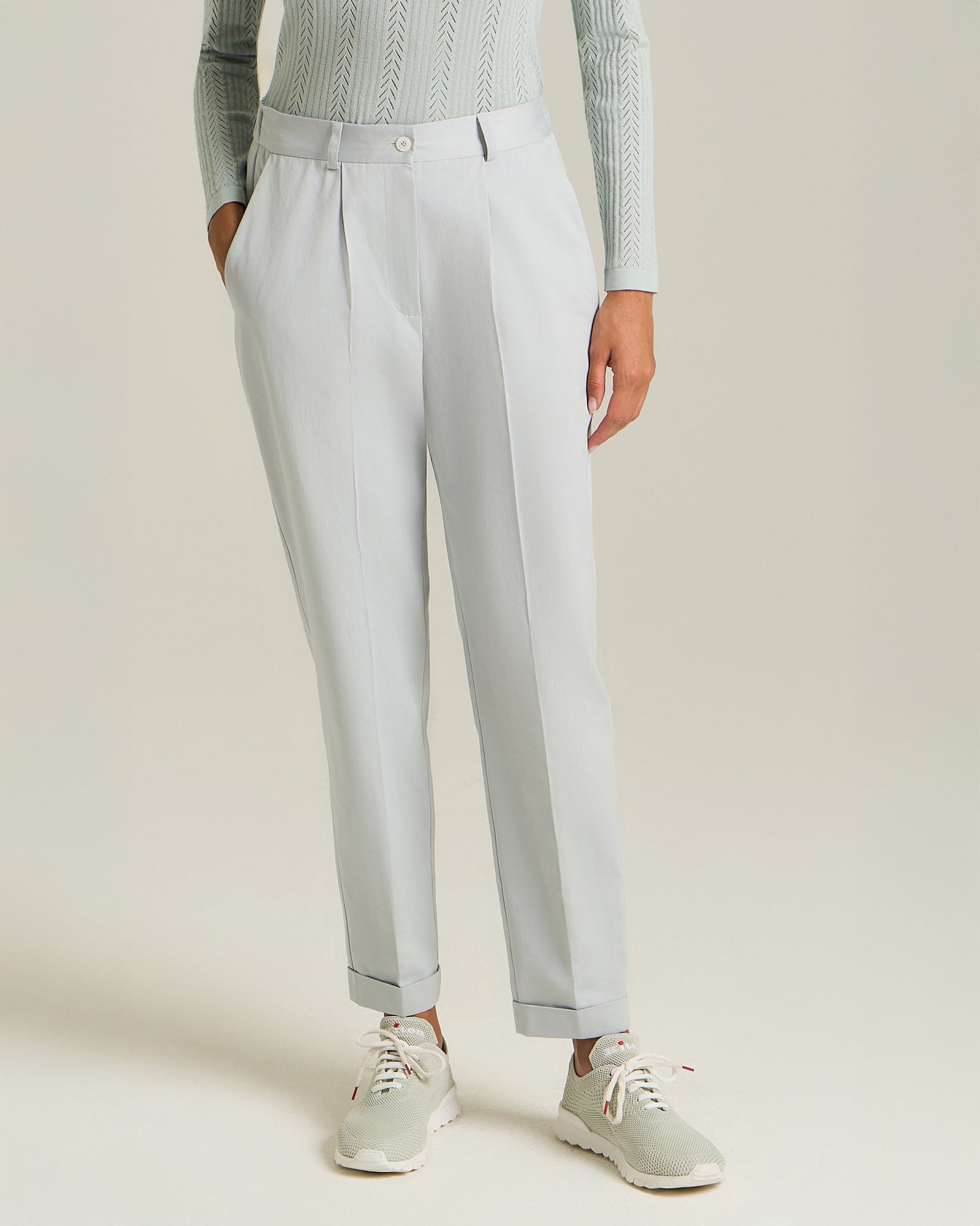 COTTON AND CASHMERE TROUSERS