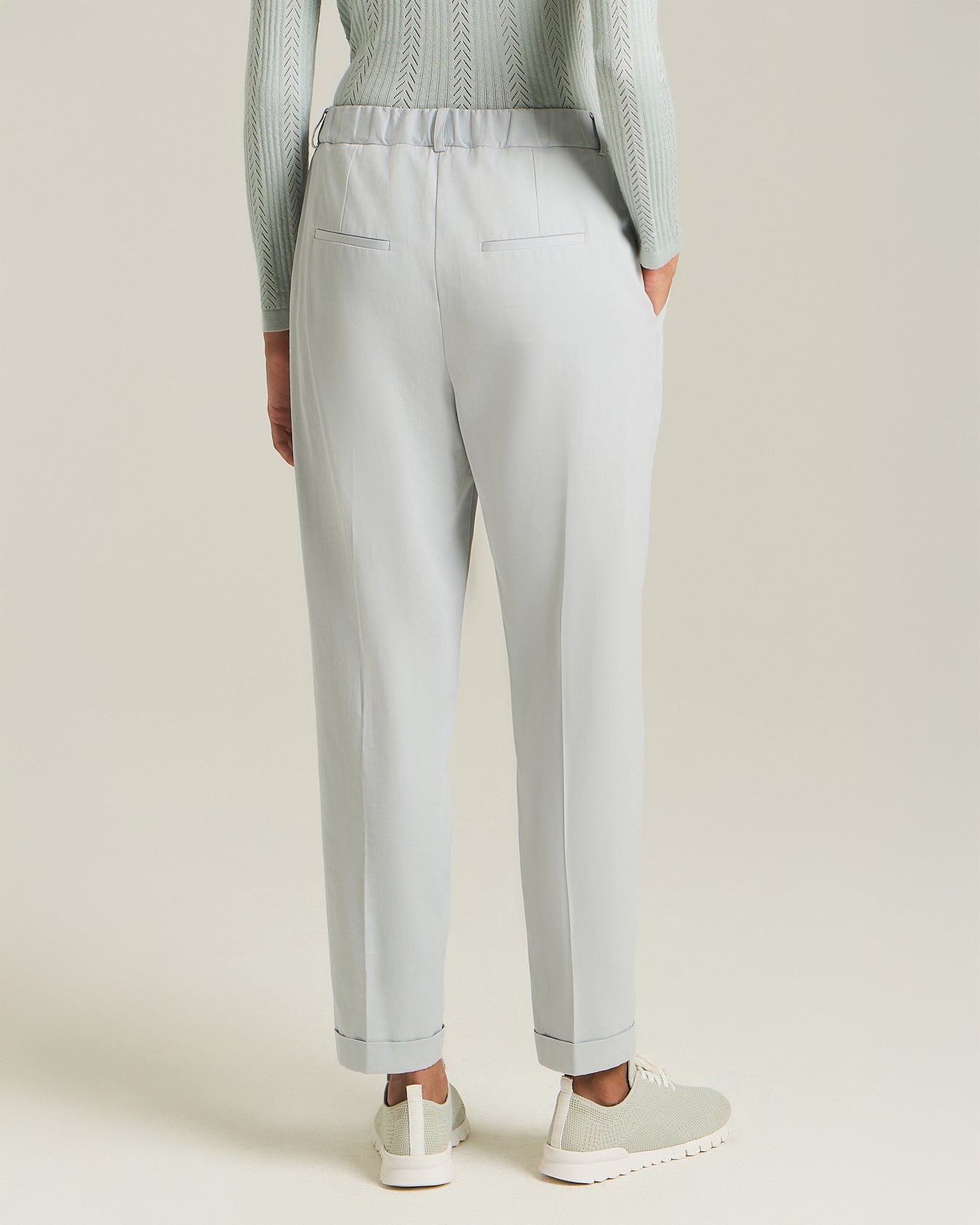 COTTON AND CASHMERE TROUSERS