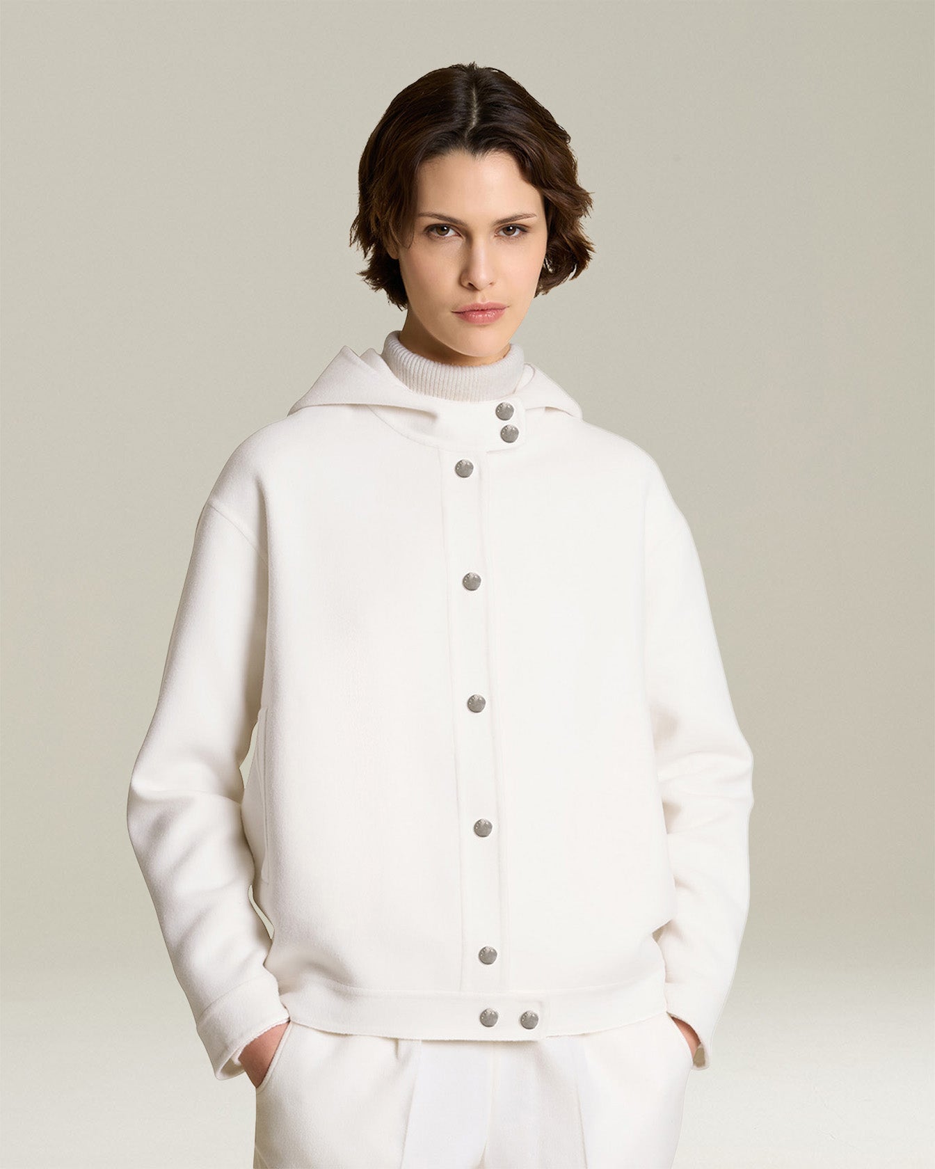 CASHMERE DOUBLE CLOTH BLOUSON