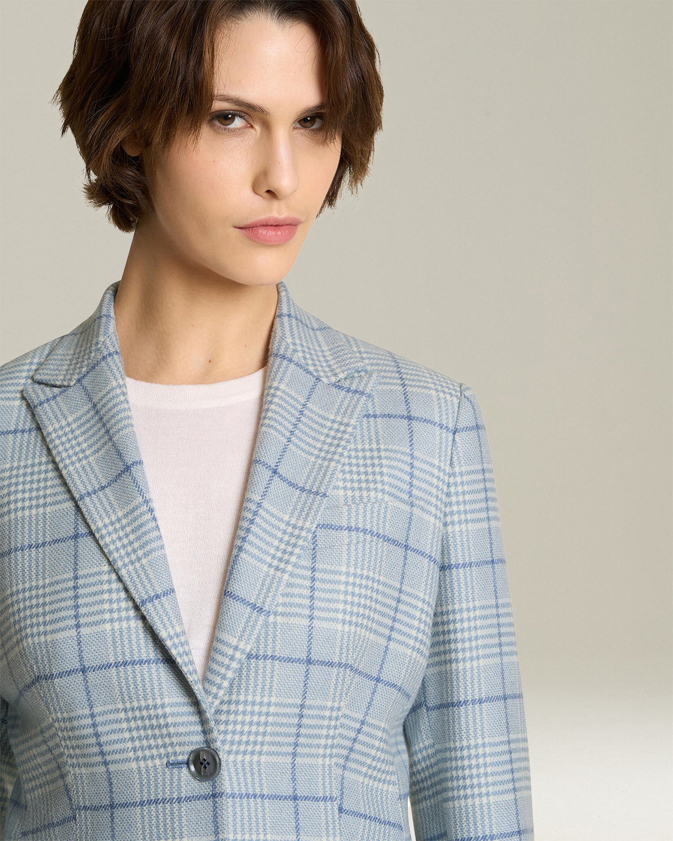 CHECKED CASHMERE BLAZER