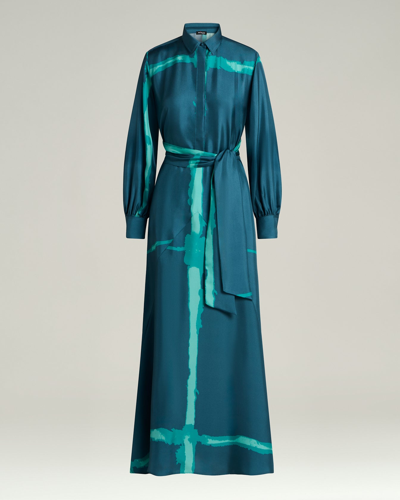 ABITO LUNGO IN SETA STAMPATA