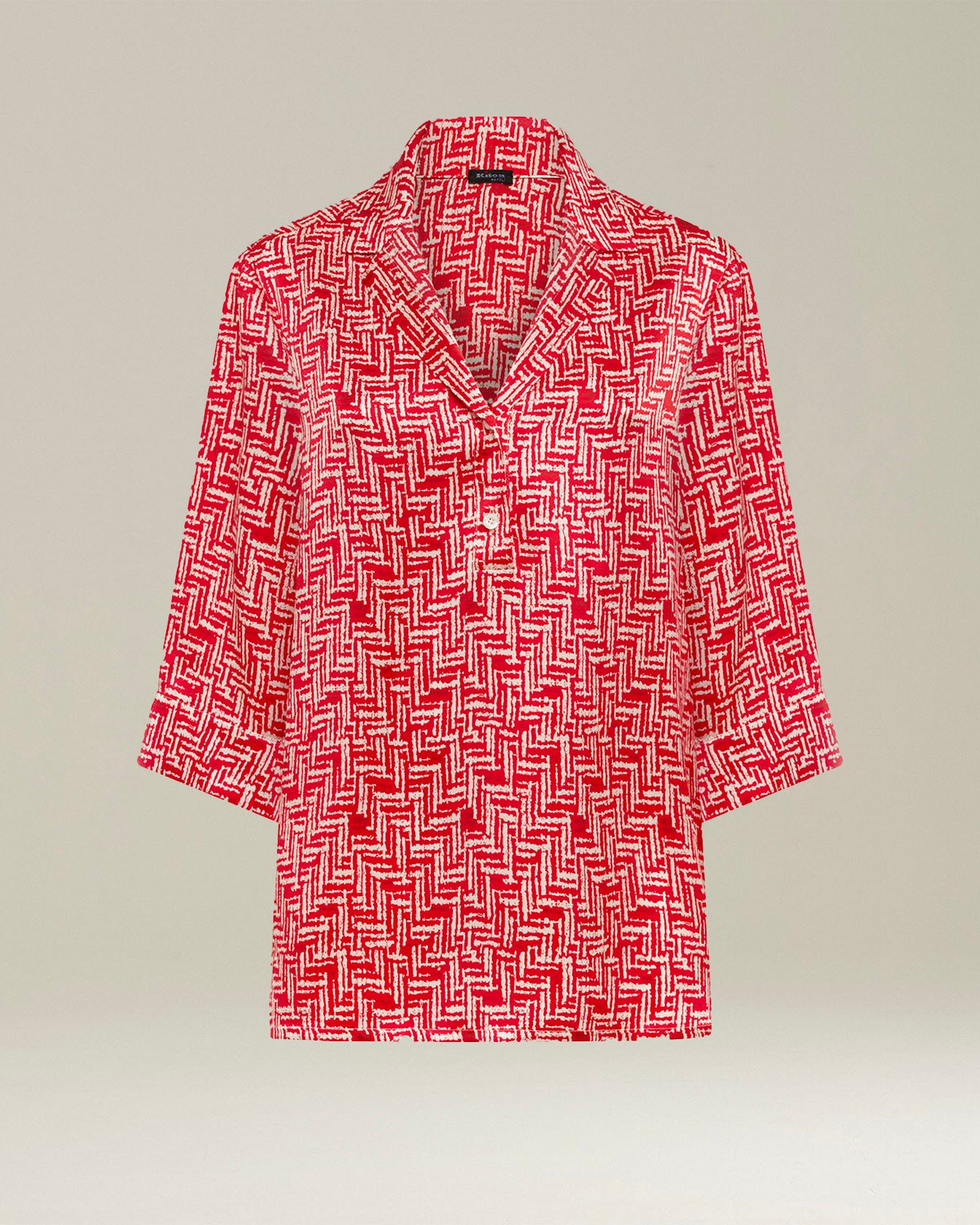 OVERSIZED SILK BLOUSE WITH SCARLET STAIRS PATTERN