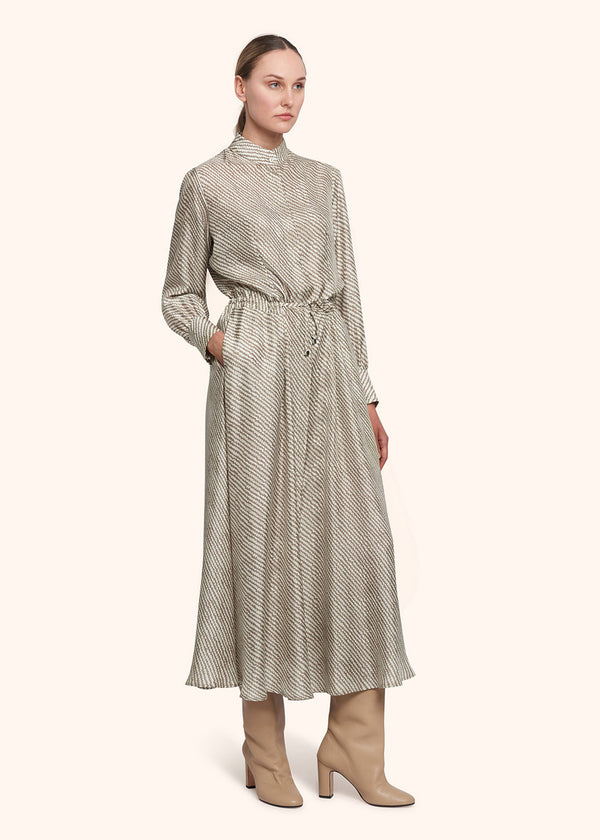 Kiton cream white/beige dress for woman, in silk 2
