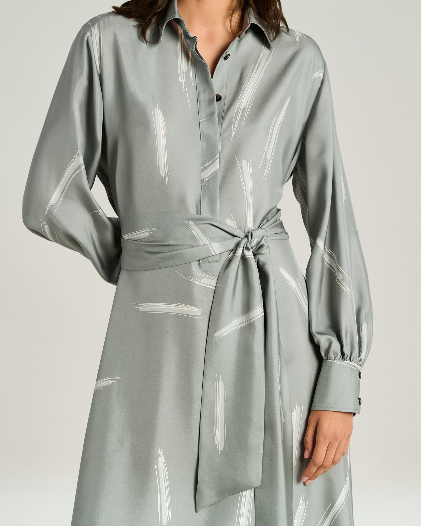 grey silk shift dress Grey Silk Blend Shift Dress