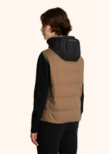 CAMEL AND TECHNICAL FABRIC SLEEVELESS JACKET