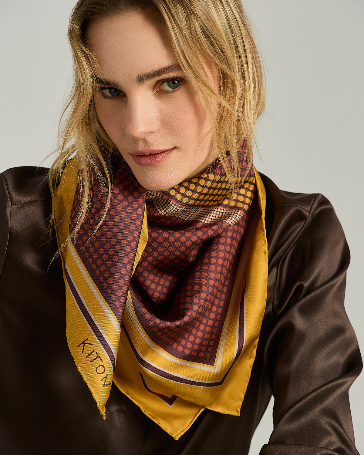 OCHRE YELLOW SILK SCARF 4