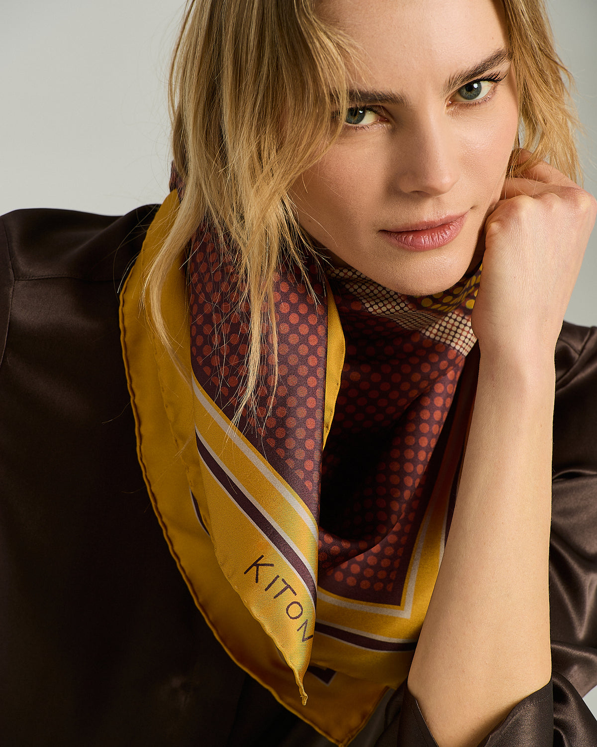 OCHRE YELLOW SILK SCARF 5