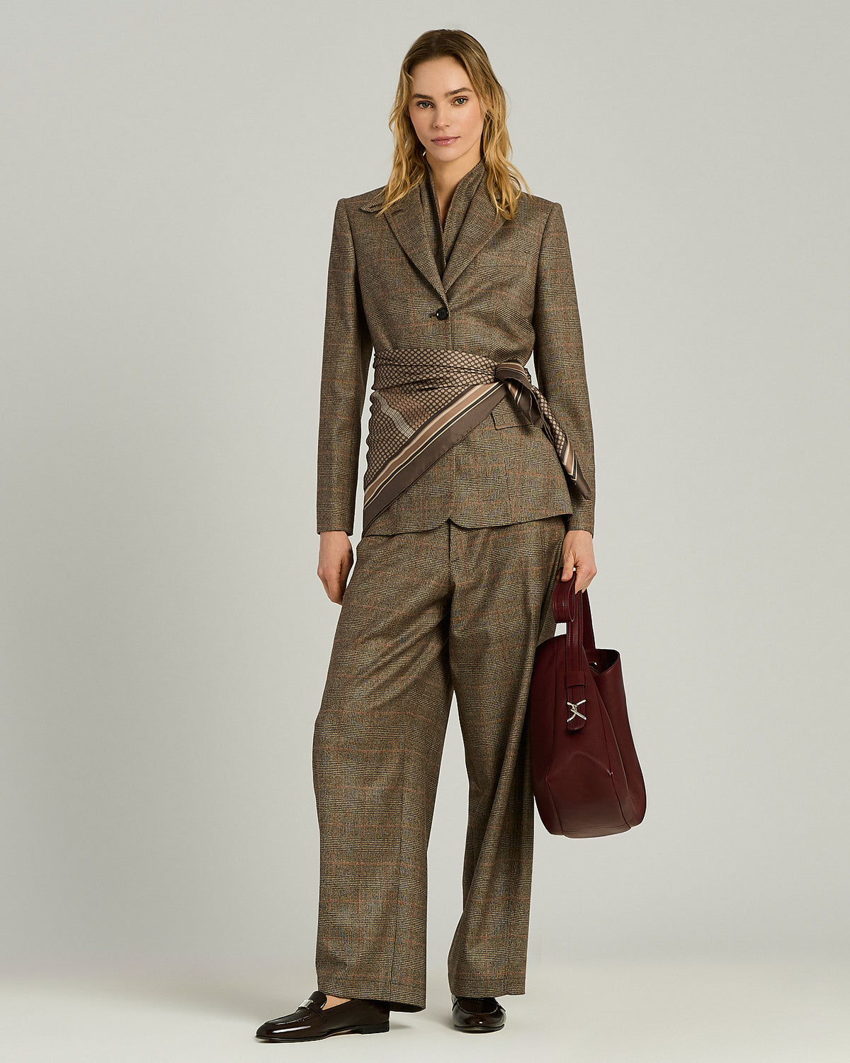 BROWN SILK SCARF 5