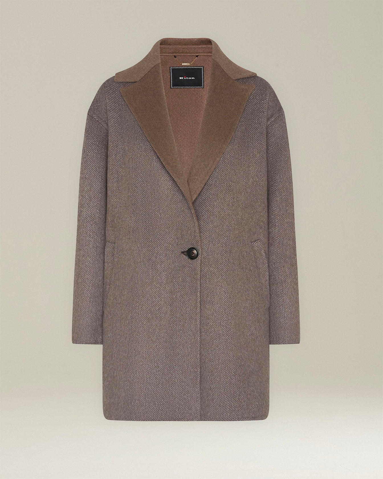 REVERSIBLE CASHMERE DOUBLE CLOTH MID-LENGTH COAT