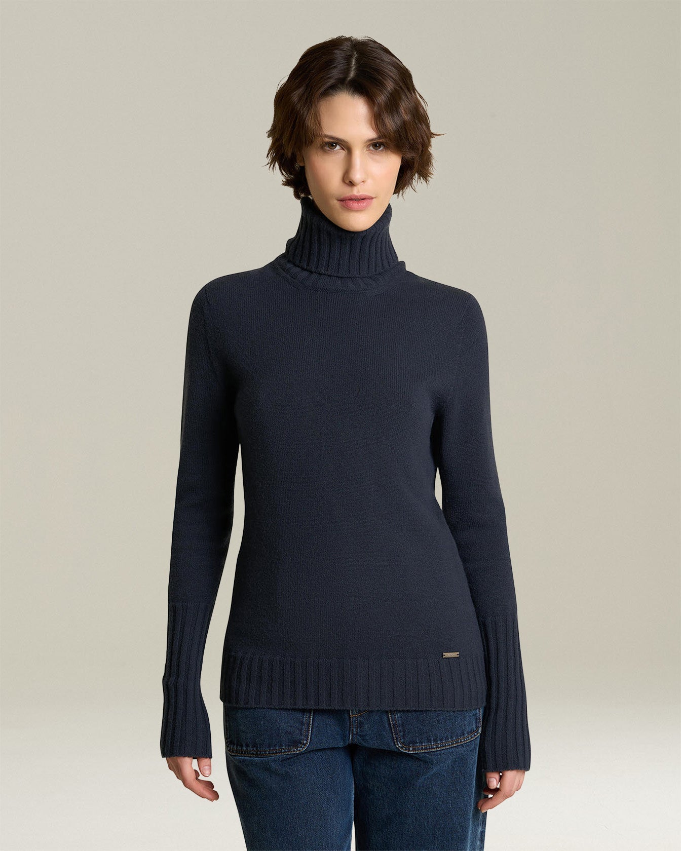 CASHMERE POLO NECK JUMPER