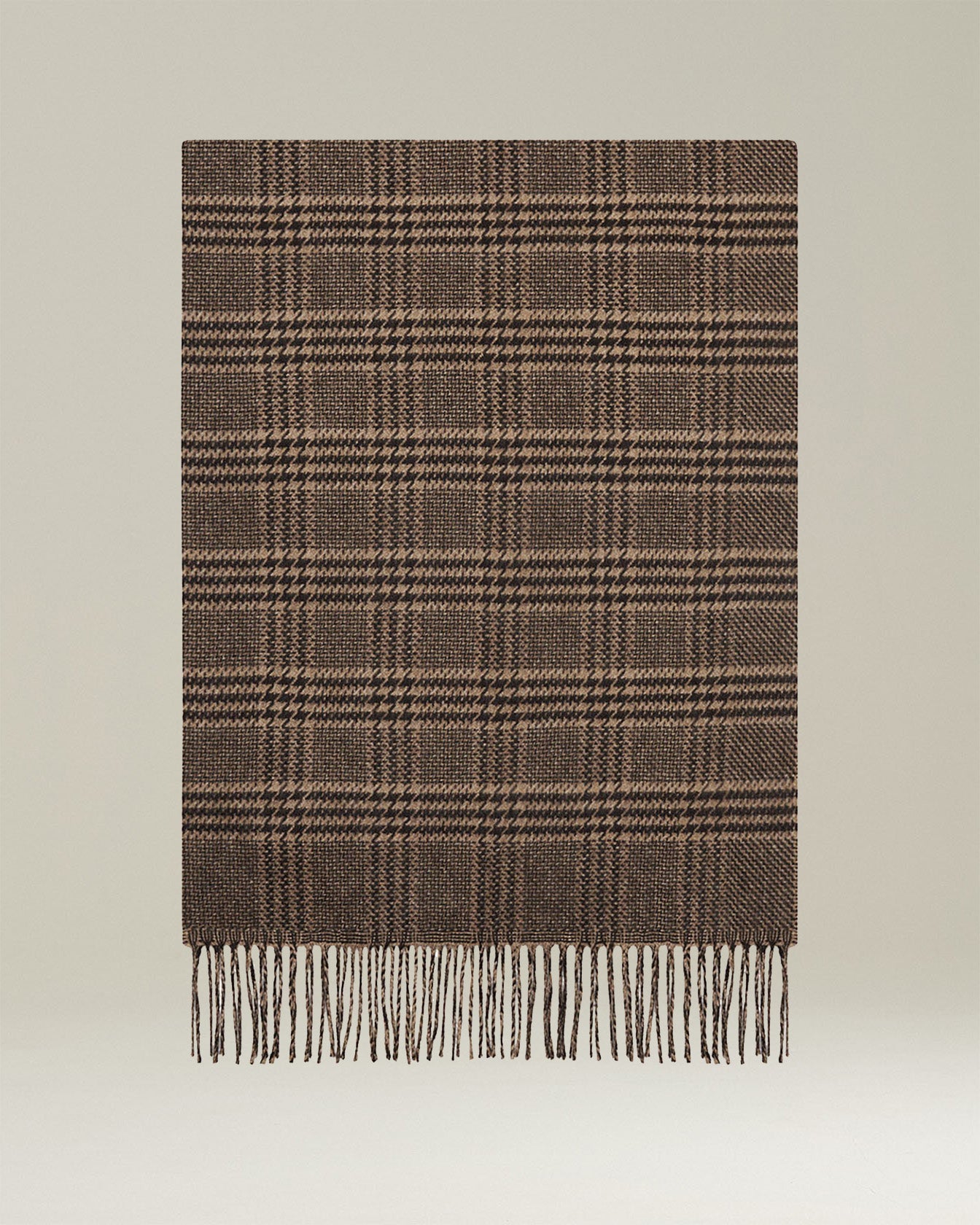 GLEN PLAID SILK AND CASHMERE SCARF