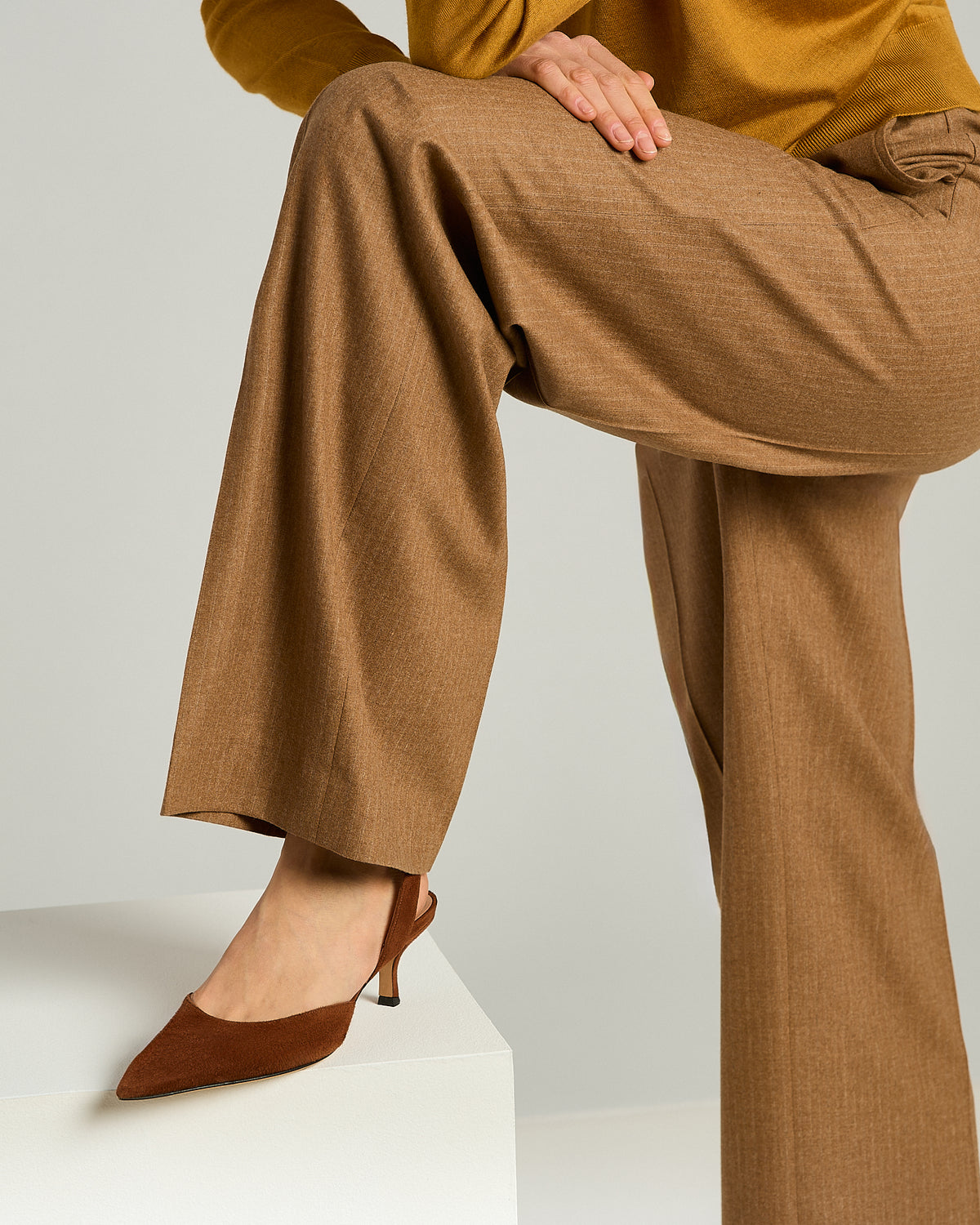 BROWN GOATSKIN PUMP SHOES 4