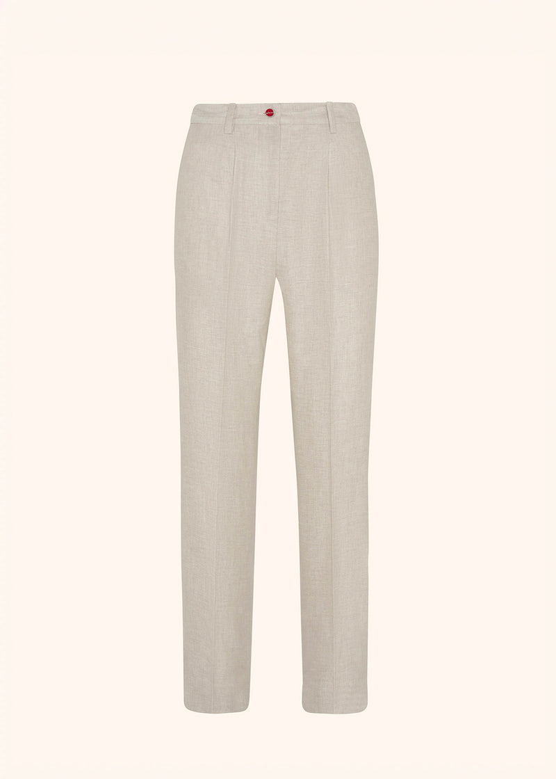 Kiton beige trousers for woman, in linen 1