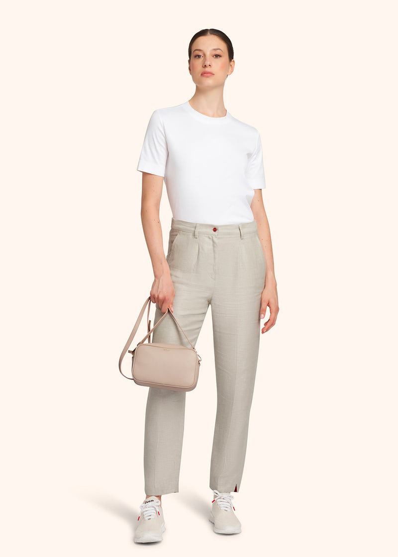 Kiton beige trousers for woman, in linen 5