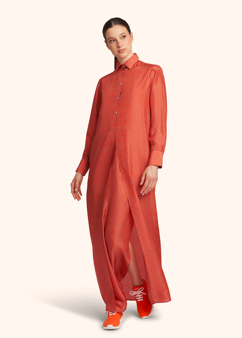 Kiton orange dress for woman, in silk 2