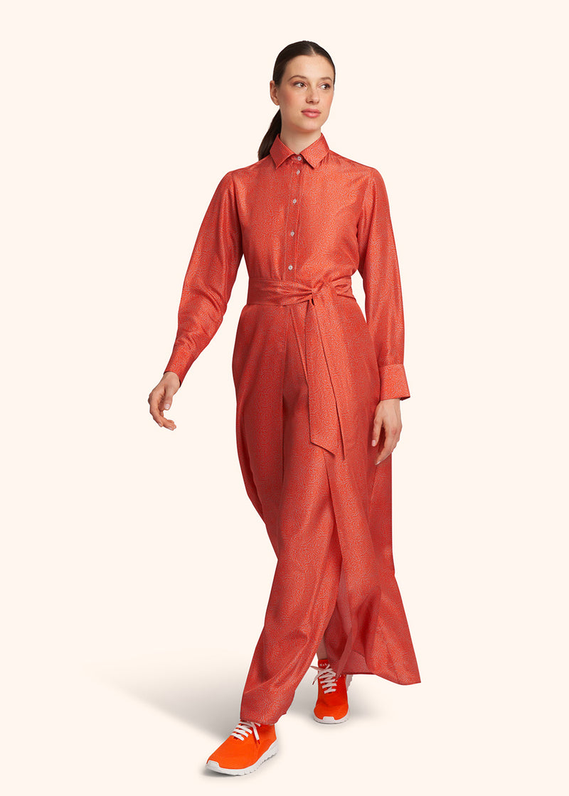 Kiton orange dress for woman, in silk 5