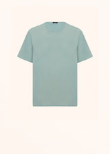 Kiton powder blue t-shirt for woman, in silk 1