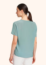 Kiton powder blue t-shirt for woman, in silk 3