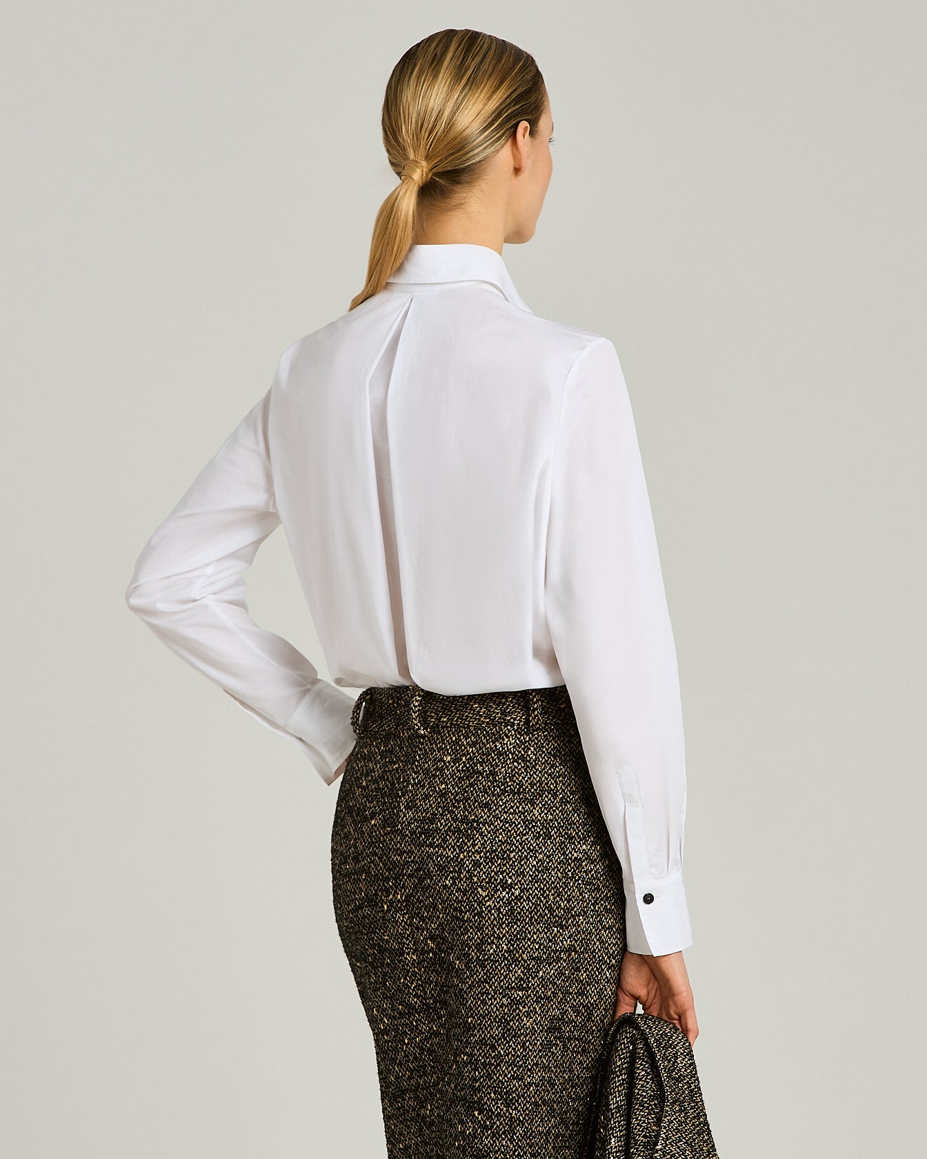 CAMICIA IN COTONE CON CANNONCINO COPERTO