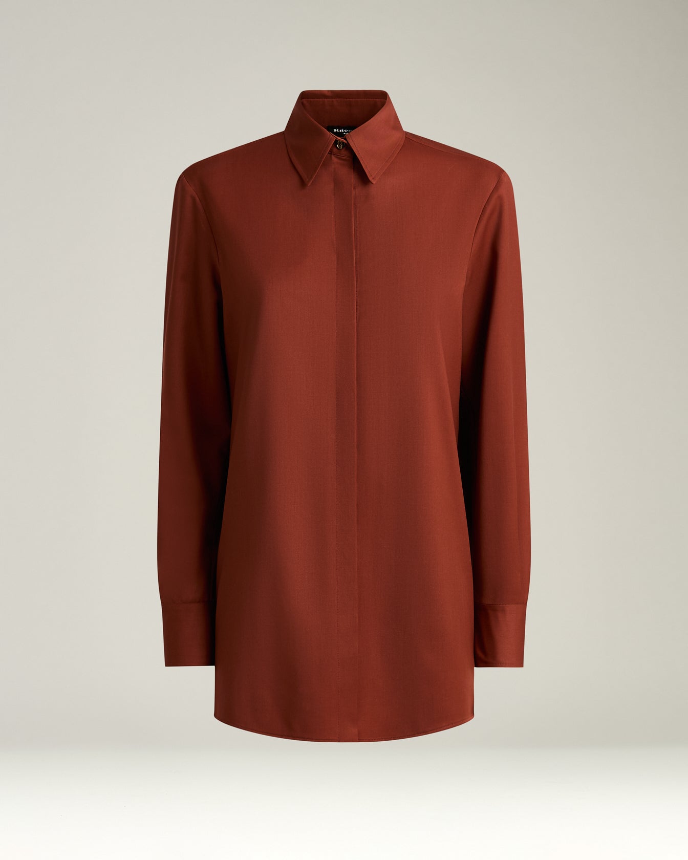 women's terracotta wool blouse