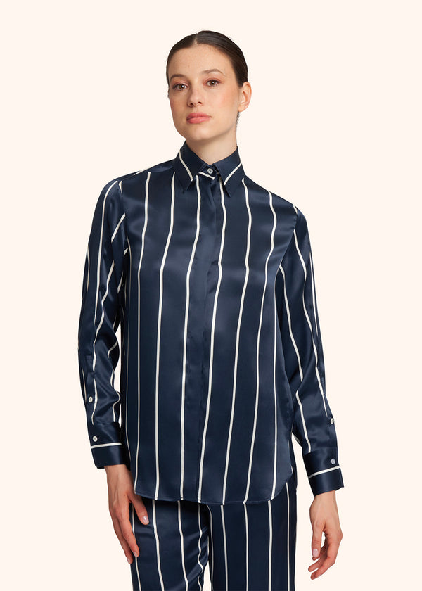 Kiton blue shirt for woman, in silk 2