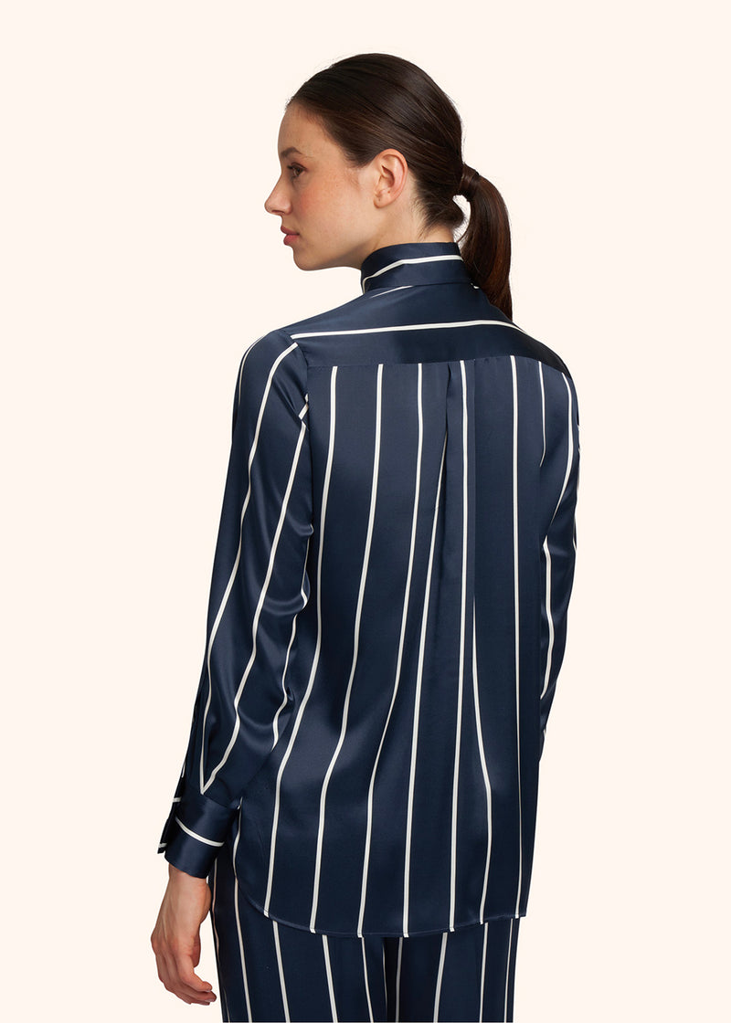 Kiton blue shirt for woman, in silk 3