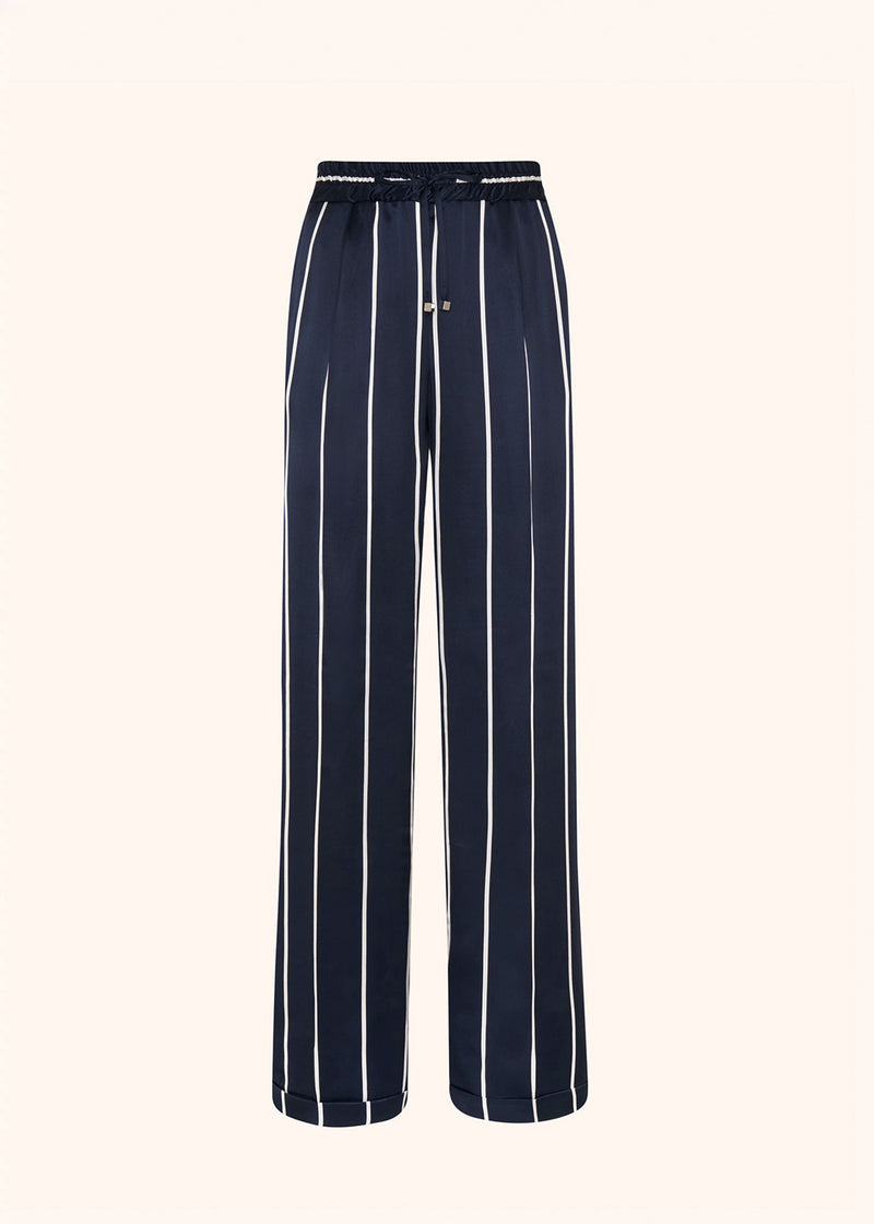 Kiton blue trousers for woman, in silk 1