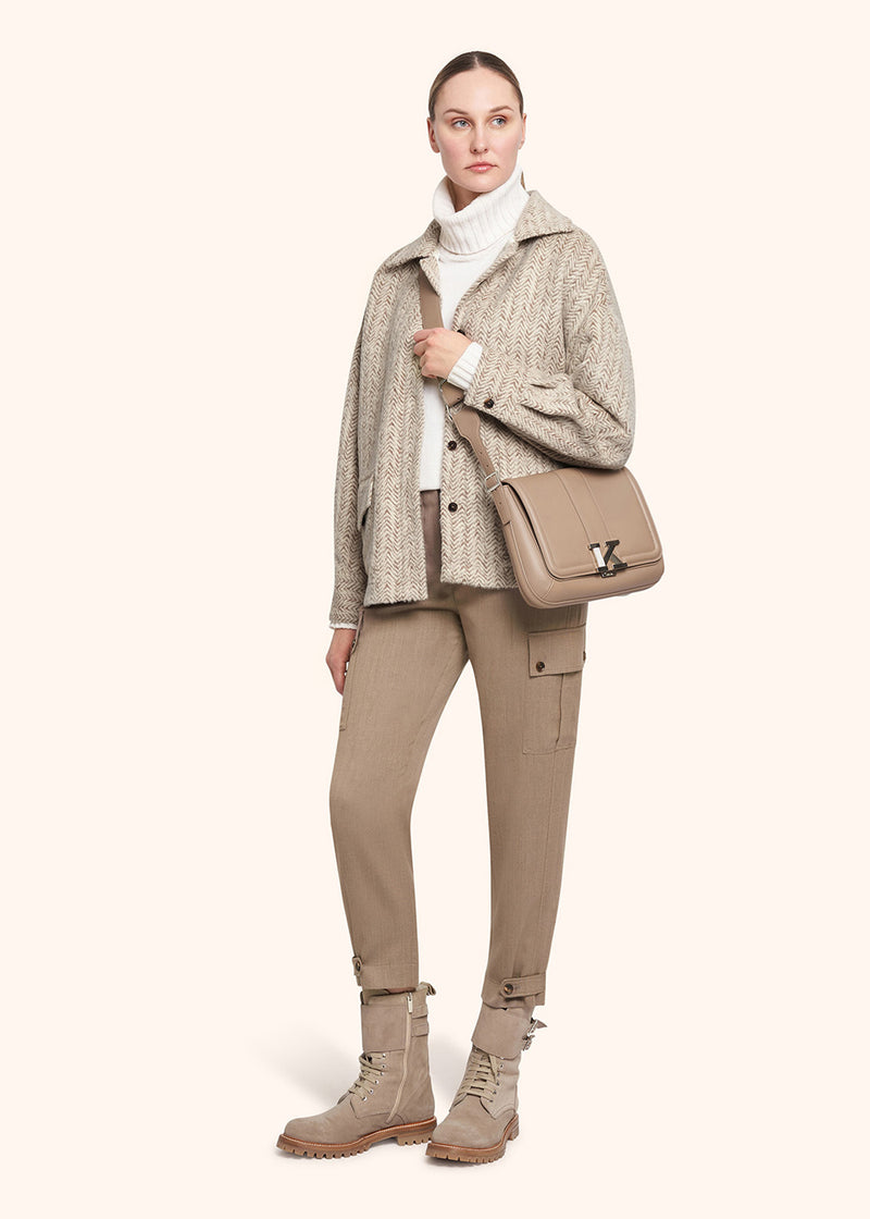 Kiton camel trousers for woman, in virgin wool 5