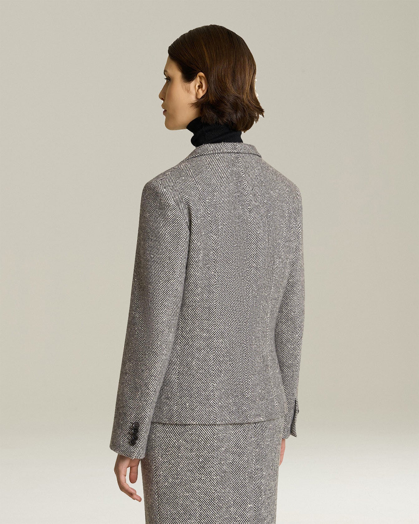 HERRINGBONE CASHMERE BLAZER