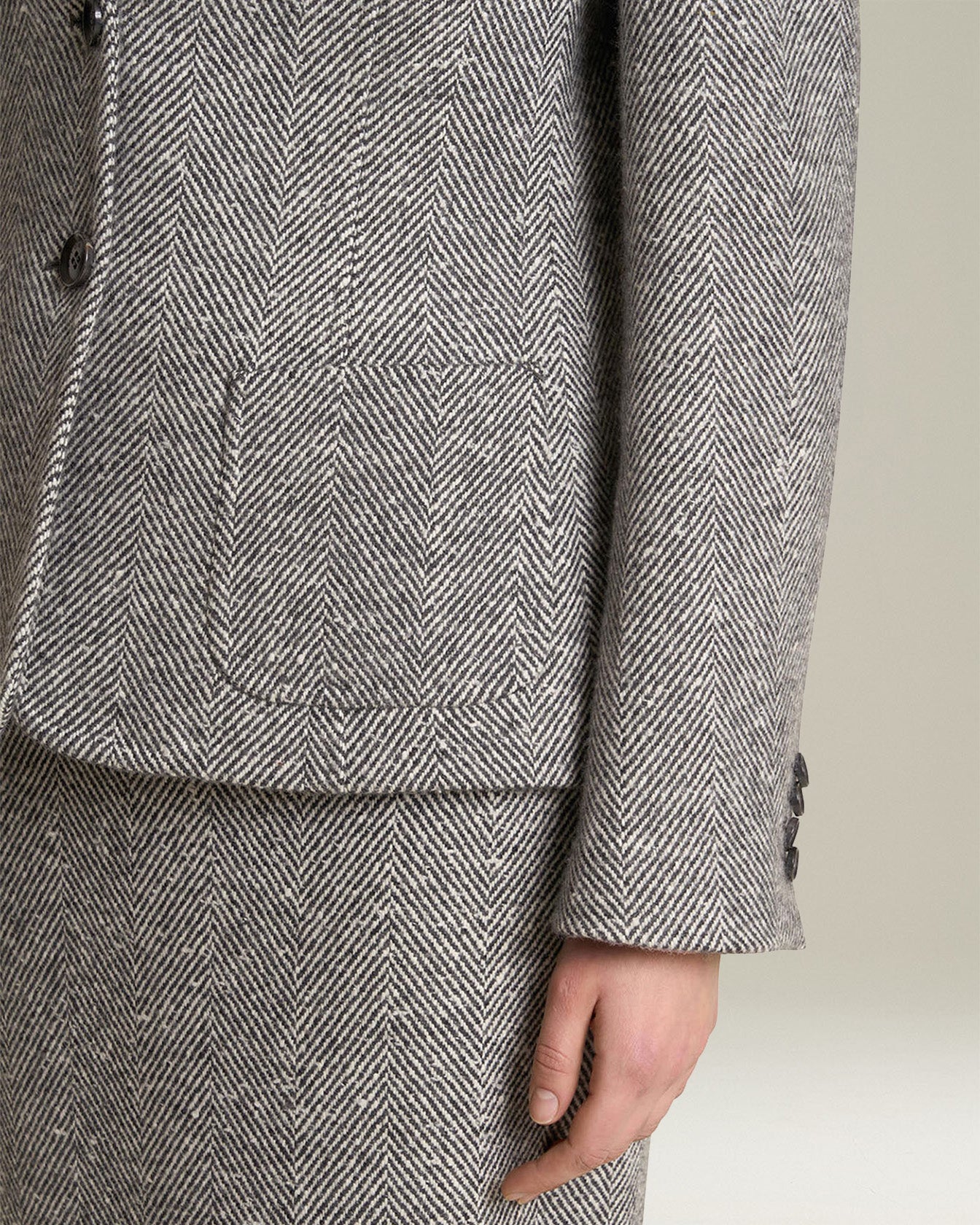 HERRINGBONE CASHMERE BLAZER