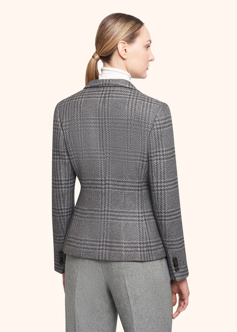 Kiton grey jacket for woman, in silk 3