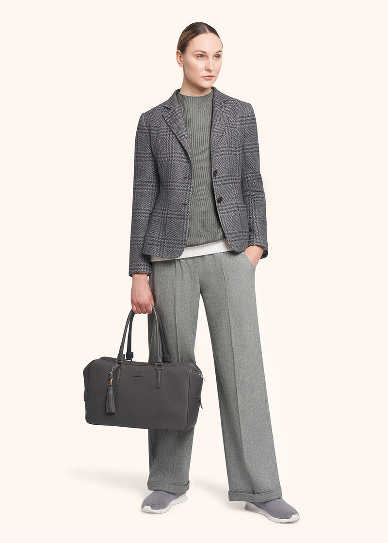 Grey jacket for woman, in silk – Kiton Europe