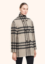 Kiton beige/black coat for woman, in alpaca 2