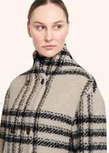 Kiton beige/black coat for woman, in alpaca 4