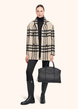 Kiton beige/black coat for woman, in alpaca 5