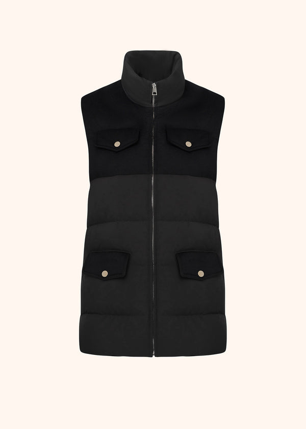 Kiton black coat for woman, in polyester 1