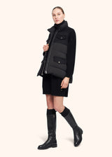 Kiton black coat for woman, in polyester 5