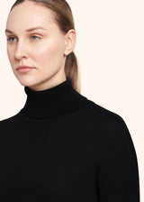 Kiton black jersey high neck for woman, in cashmere 4