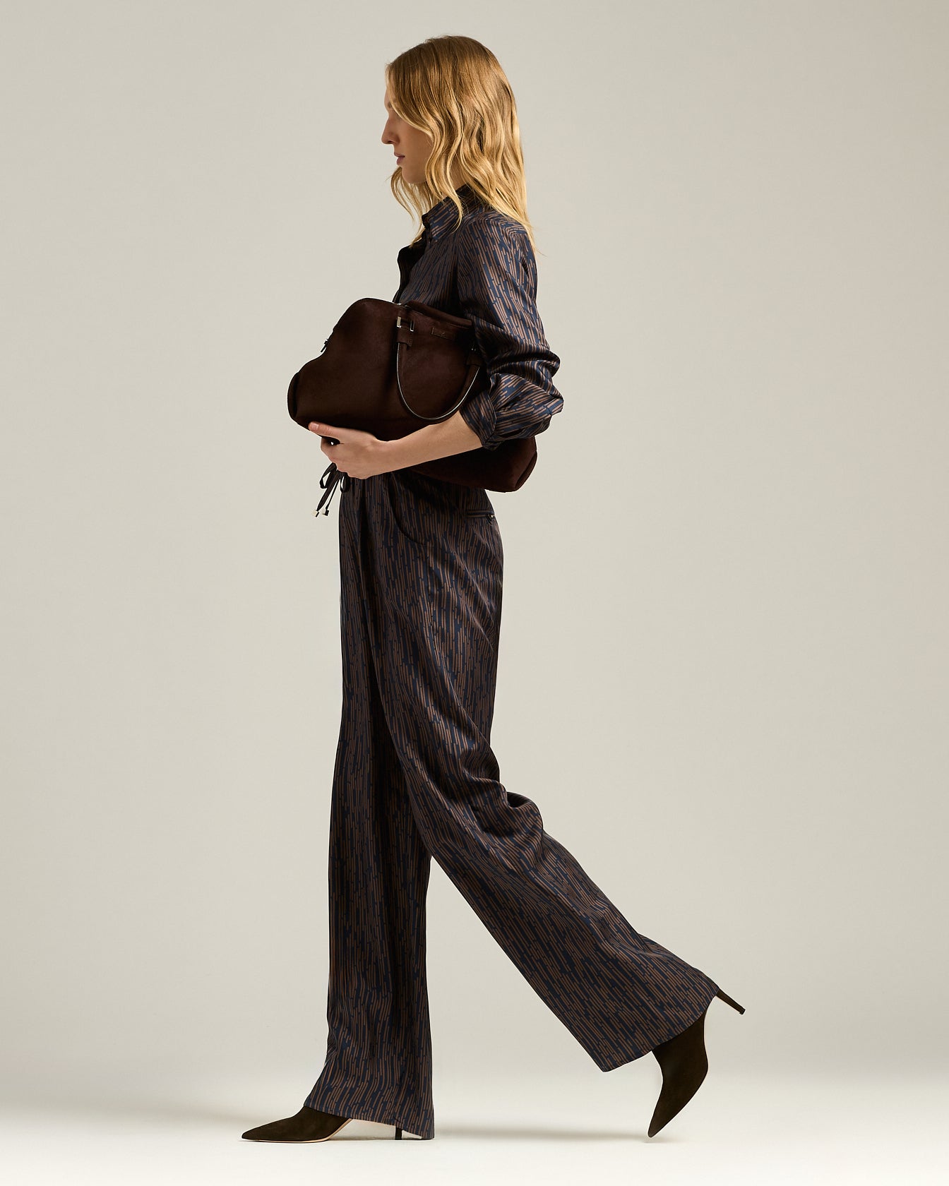 DARK BROWN SUEDE ANKLE BOOTS WITH STILETTO HEEL