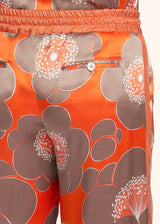 Kiton orange trousers for woman, in silk 4