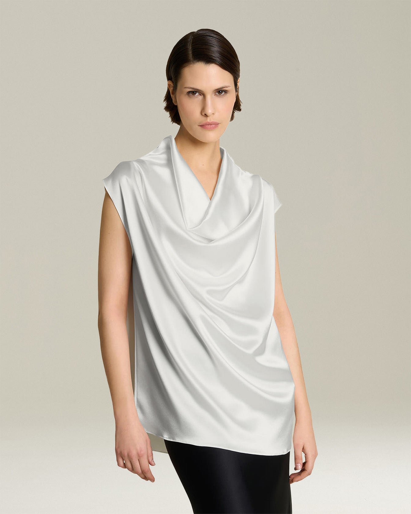 SILK BLOUSE WITH DRAPING