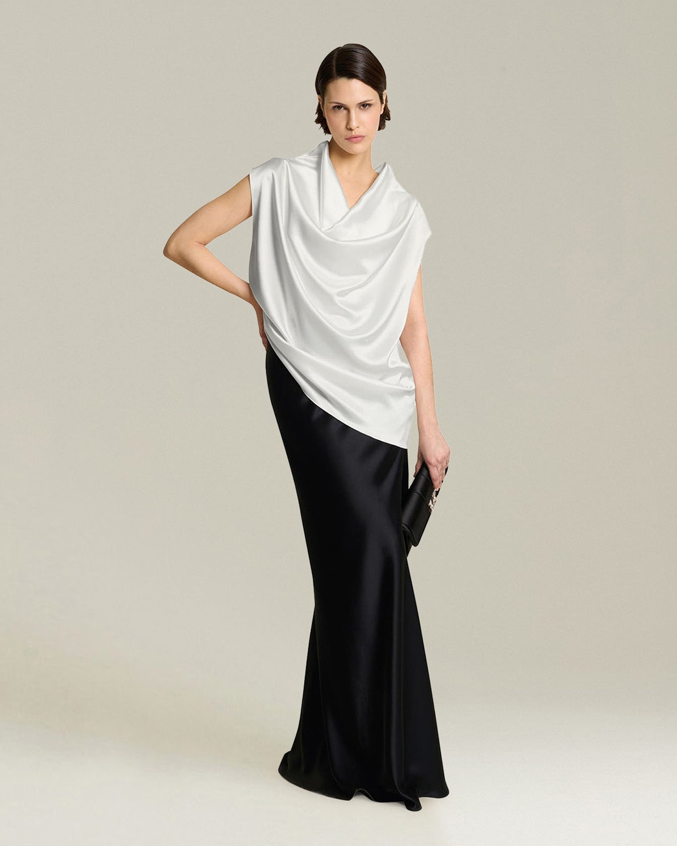 SILK BLOUSE WITH DRAPING