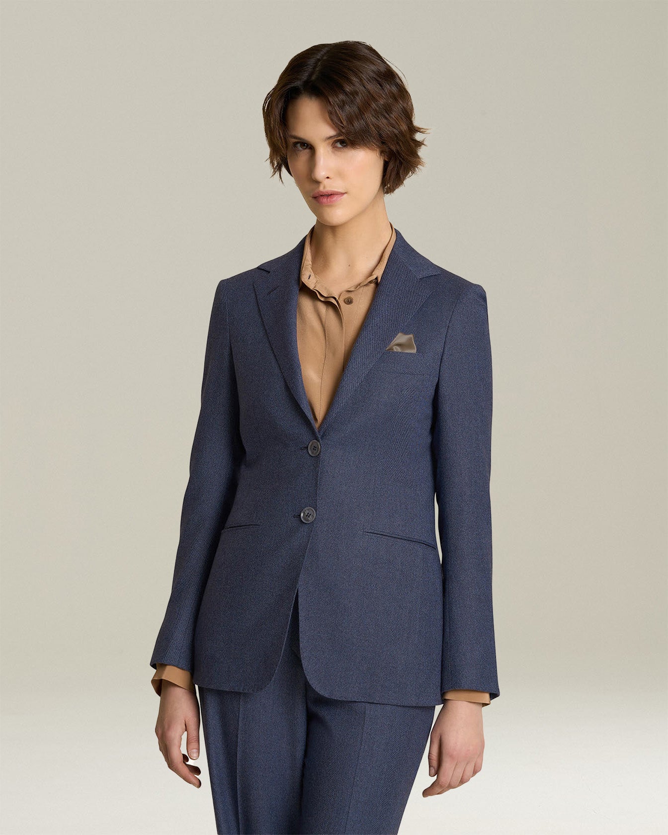 SINGLE-BREASTED WOOL AND CASHMERE BLAZER