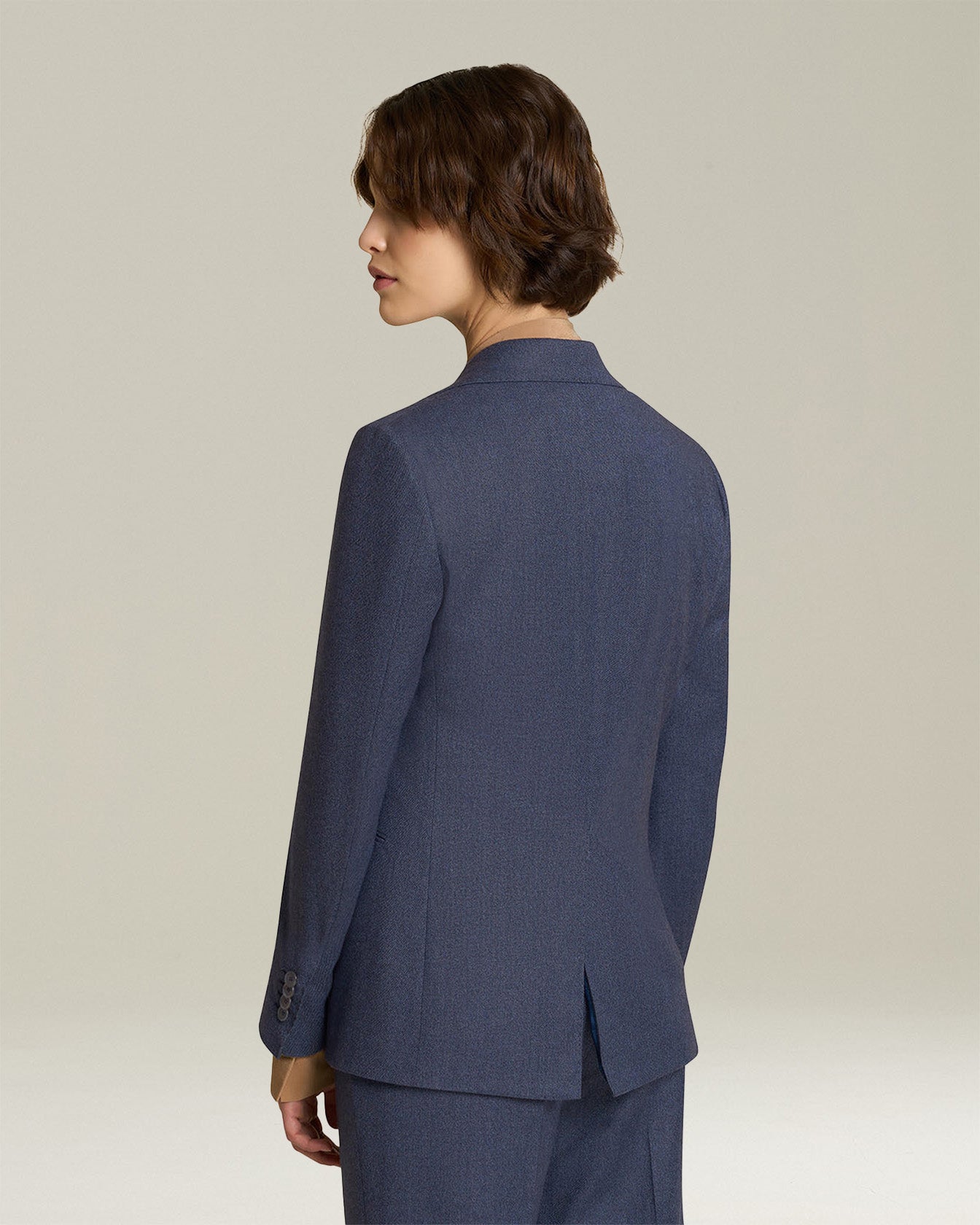 SINGLE-BREASTED WOOL AND CASHMERE BLAZER