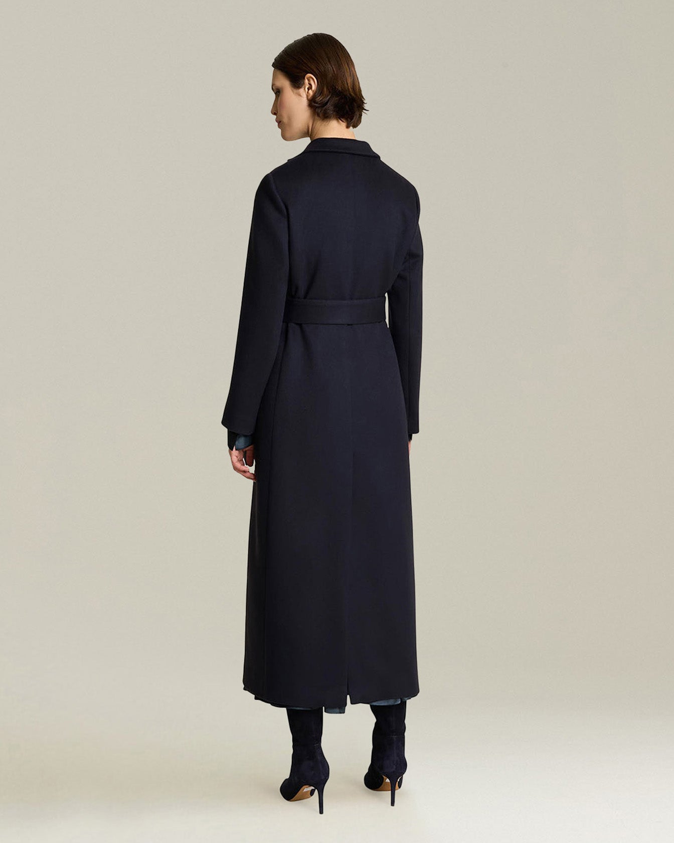 DOUBLE-BREASTED CASHMERE DOUBLE CLOTH COAT