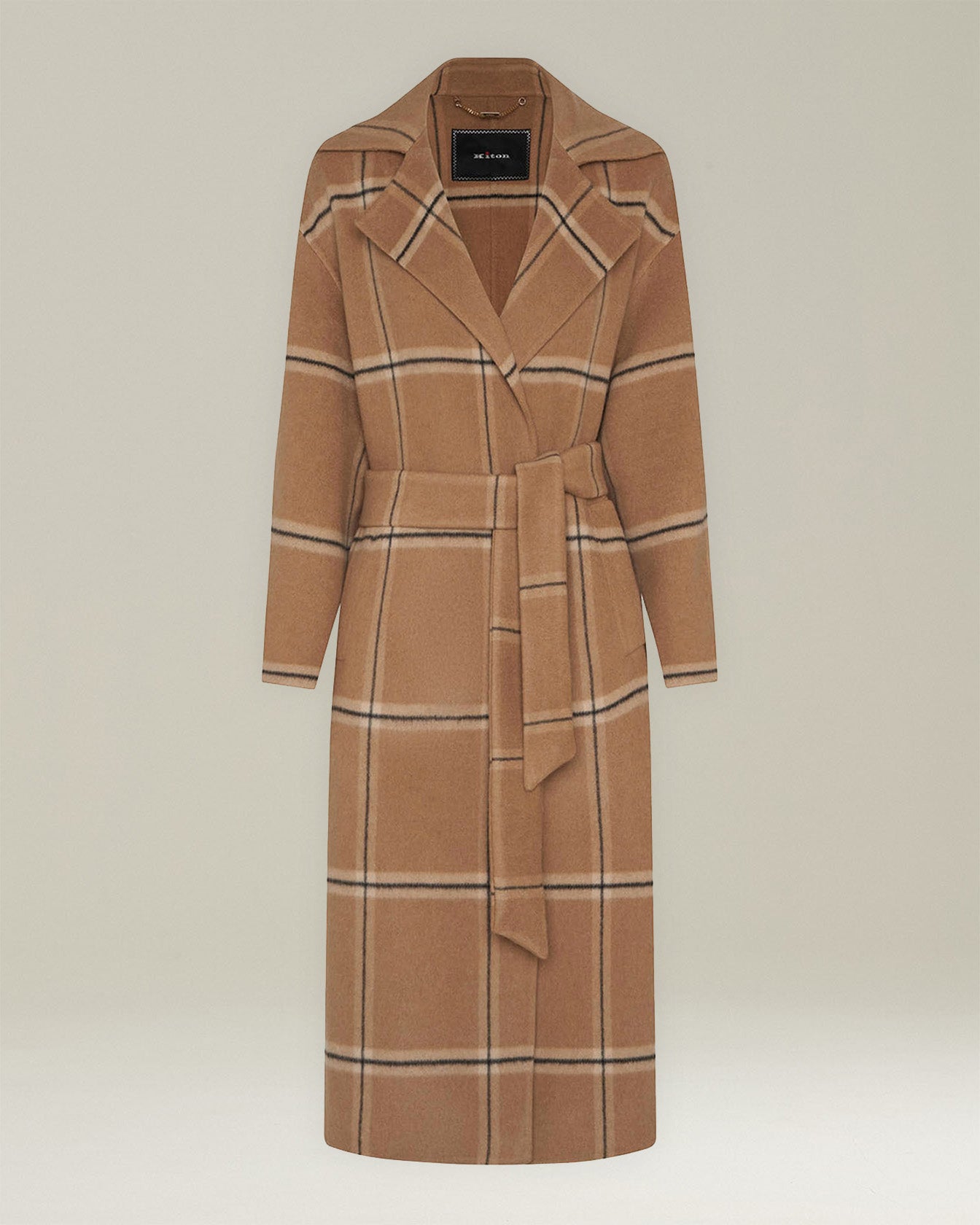 CHECKED CASHMERE COAT