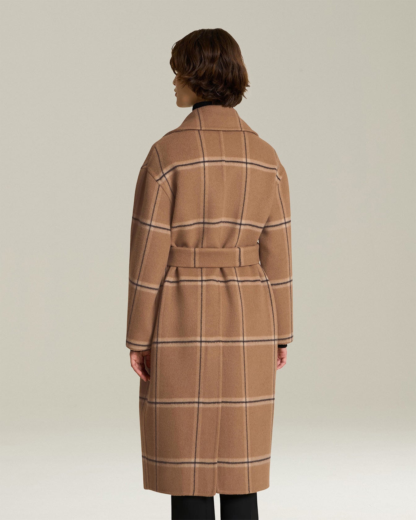 CHECKED CASHMERE COAT